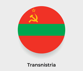 Obraz premium Transnistria flag bubble circle round shape icon vector illustration