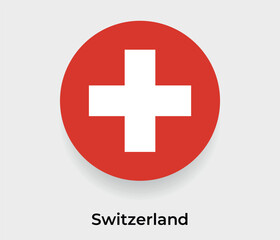 Obraz premium Switzerland flag bubble circle round shape icon vector illustration
