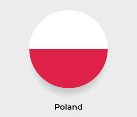 Poland flag bubble circle round shape icon vector illustration