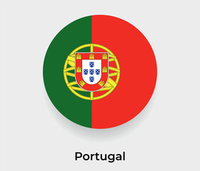Obraz premium Portugal flag bubble circle round shape icon vector illustration