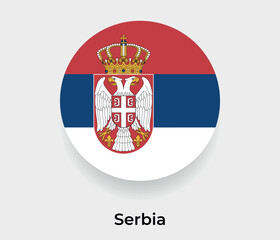Serbia flag bubble circle round shape icon vector illustration