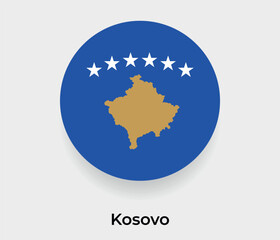 Kosovo flag bubble circle round shape icon vector illustration