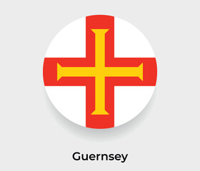 Guernsey flag bubble circle round shape icon vector illustration