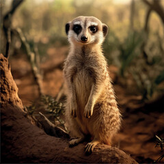 Fototapeta premium high resolution Illustration of a meerkat