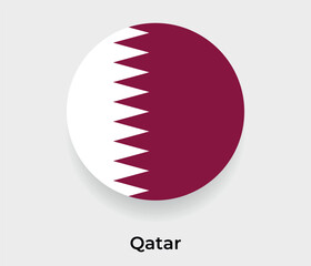 Qatar flag bubble circle round shape icon vector illustration © Kuemin
