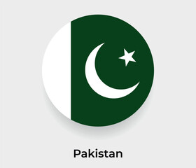 Pakistan flag bubble circle round shape icon vector illustration © Kuemin