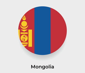 Mongolia flag bubble circle round shape icon vector illustration © Kuemin