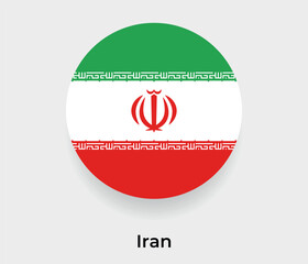 Iran flag bubble circle round shape icon vector illustration © Kuemin