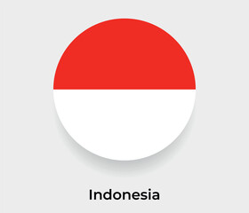 Indonesia flag bubble circle round shape icon vector illustration