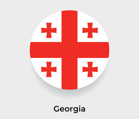 Georgia flag bubble circle round shape icon vector illustration © Kuemin