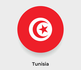 Tunisia flag bubble circle round shape icon vector illustration