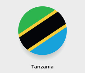 Tanzania flag bubble circle round shape icon vector illustration