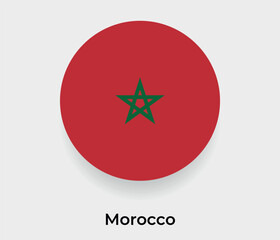 Morocco flag bubble circle round shape icon vector illustration