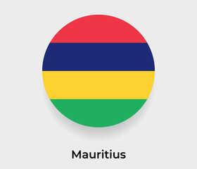 Mauritius flag bubble circle round shape icon vector illustration