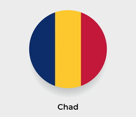 Fototapeta premium Chad flag bubble circle round shape icon vector illustration
