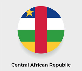 Central African Republic flag bubble circle round shape icon vector illustration