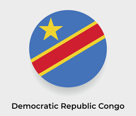 Democratic Republic Congo flag bubble circle round shape icon vector illustration