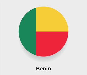 Benin flag bubble circle round shape icon vector illustration