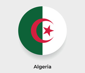 Algeria flag bubble circle round shape icon vector illustration © Kuemin