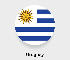 Uruguay flag bubble circle round shape icon vector illustration © Kuemin
