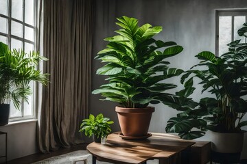 Place a large potted plant as a focal point.