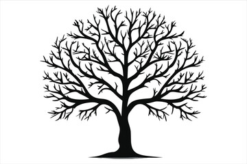 vector set of  tree silhouette and vectors  