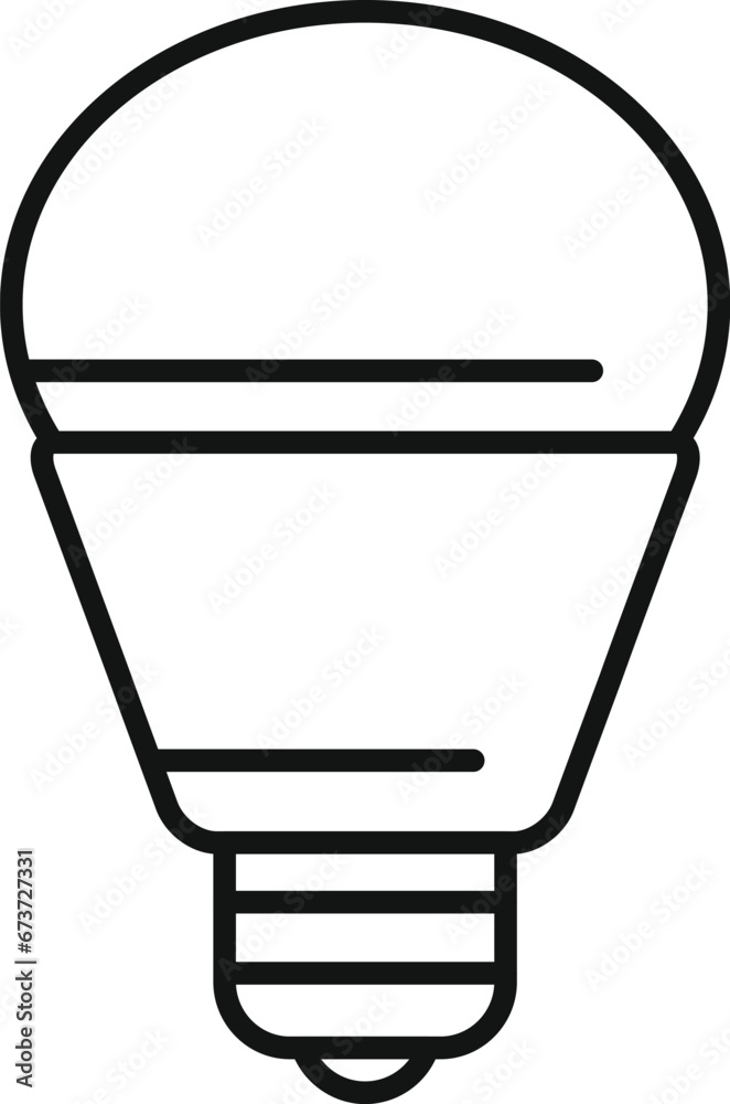 Poster round bulb icon outline vector. smart light. good phone illumination