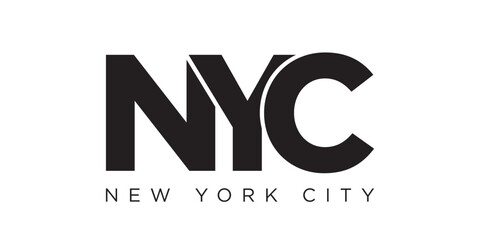 NYC, New York City, USA typography slogan design. America logo with graphic city lettering for print and web. - obrazy, fototapety, plakaty