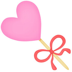 pink heart with ribbon