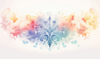 watercolor abstract ornamental floral background