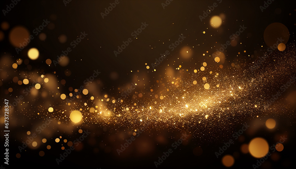 Wall mural background of bokeh light and abstract gold glitter - Wall murals