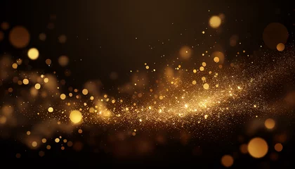 Fotobehang Background of bokeh light and abstract gold glitter © drizzlingstarsstudio