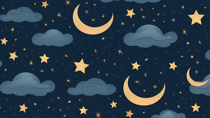 Naklejka premium Cute moon pattern PPT background poster wallpaper web page