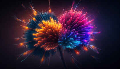 vibrant background of fireworks 