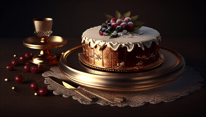 Obraz na płótnie Canvas Delicious cake to celebrate the new year