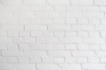Papier Peint photo autocollant Mur de briques Photograph of a white painted brick wall. perfect for entering text and images