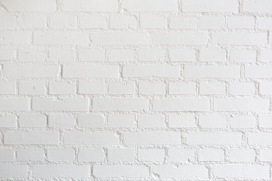 Fototapeta Photograph of a white painted brick wall. perfect for entering text and images