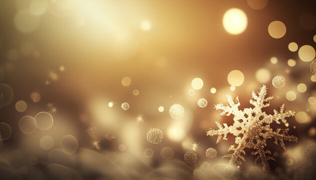 snow and bokeh lights on an antique Christmas background