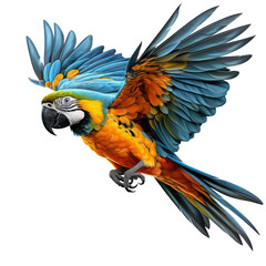 Obraz premium Macaw parrot flying isolated on white background - 1