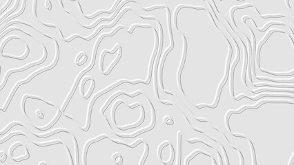 Topographic map abstract animated outline moving waves on light background 4K animation