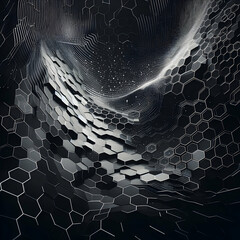 Abstract Black of Futuristic Surface Honeycom Hexagon