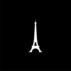 Outline french eiffel tower icon for web design isolated on white background