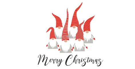 Cartes de noel, Merry Christmas, Gnomes, sapin, lutin