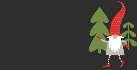 Cartes de noel, Merry Christmas, Gnomes, sapin, lutin