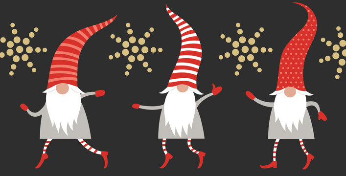 Cartes de noel, Merry Christmas, Gnomes, sapin, lutin