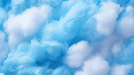 Blue cotton candy background. Candy floss texture. Generative AI - obrazy, fototapety, plakaty
