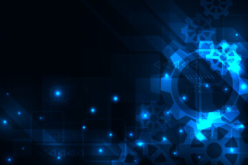 Vector hi-tech gear engineering technology futuristic concept.