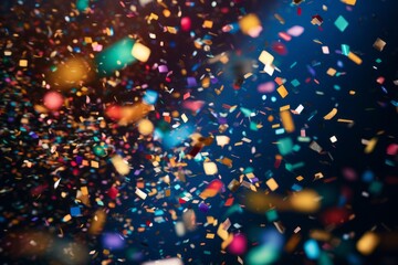 Confetti bursting into the air in a multi colored, signifying the festive and joyous atmosphere of New Year's Eve. Generative Ai