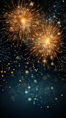 Fototapeta premium Fondo de celebración de fiestas de fin de año. Concepto de navidad. Aplicable para móvil. Generado por IA.