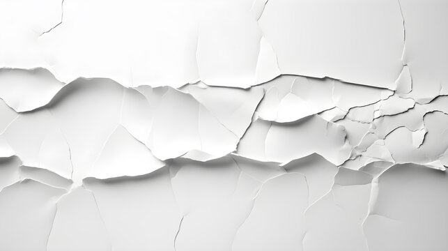 Torn White Paper Strip on Clean White Background